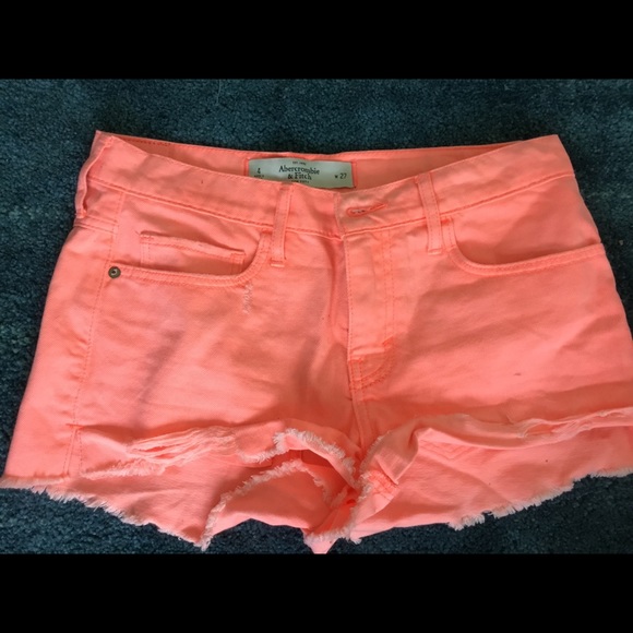 Coral pink high rise distressed high rise jean - Picture 1 of 2